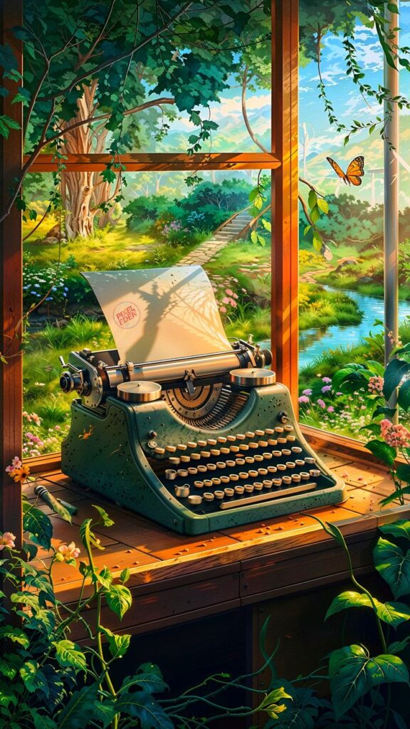 a beautiful typewriter setup